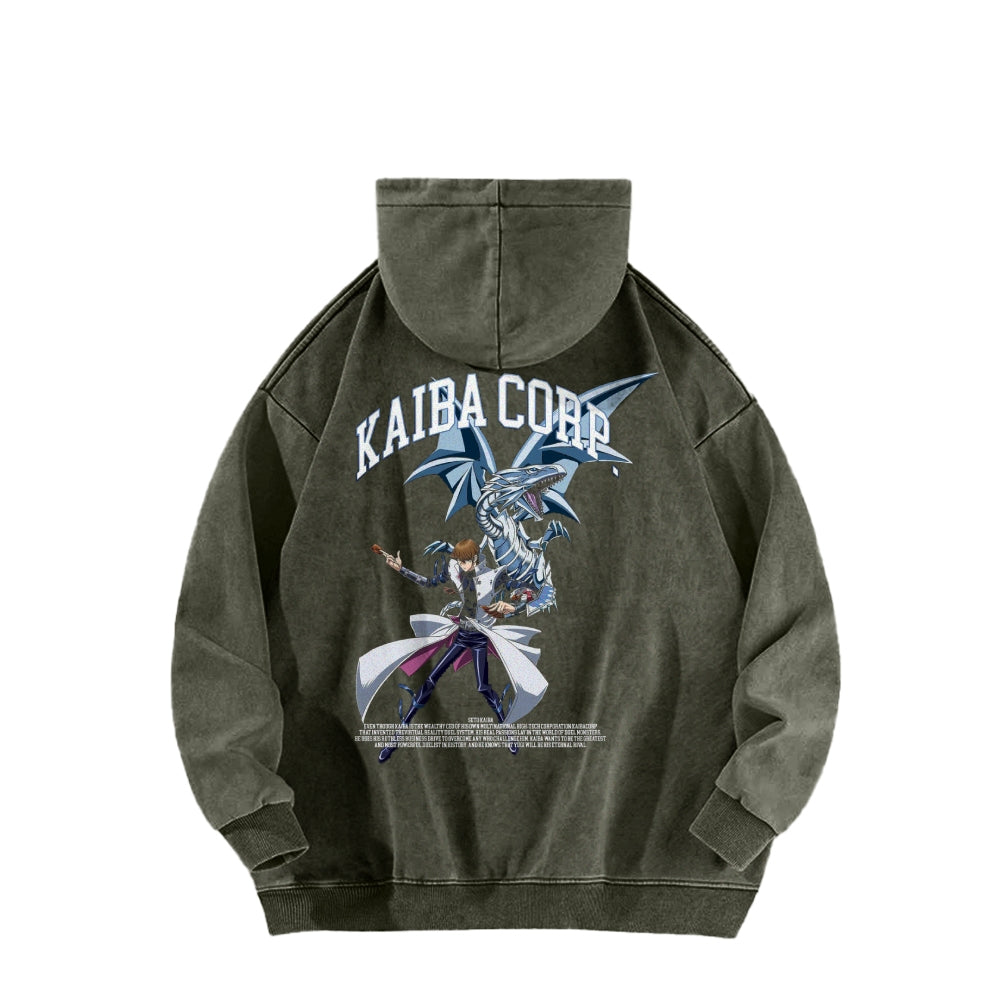 Yu-Gi-Oh! Casual Washed Hoodies Streetwear