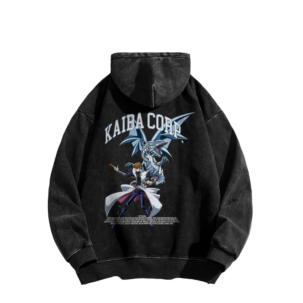 Yu-Gi-Oh! Casual Washed Hoodies Streetwear