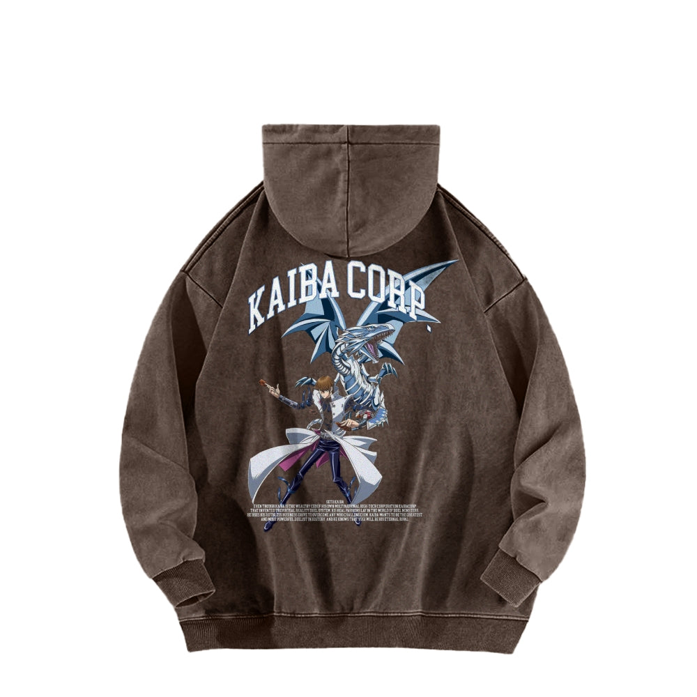 Yu-Gi-Oh! Casual Washed Hoodies Streetwear