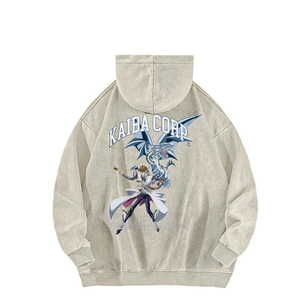 Yu-Gi-Oh! Casual Washed Hoodies Streetwear