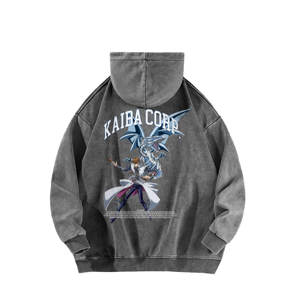 Yu-Gi-Oh! Casual Washed Hoodies Streetwear