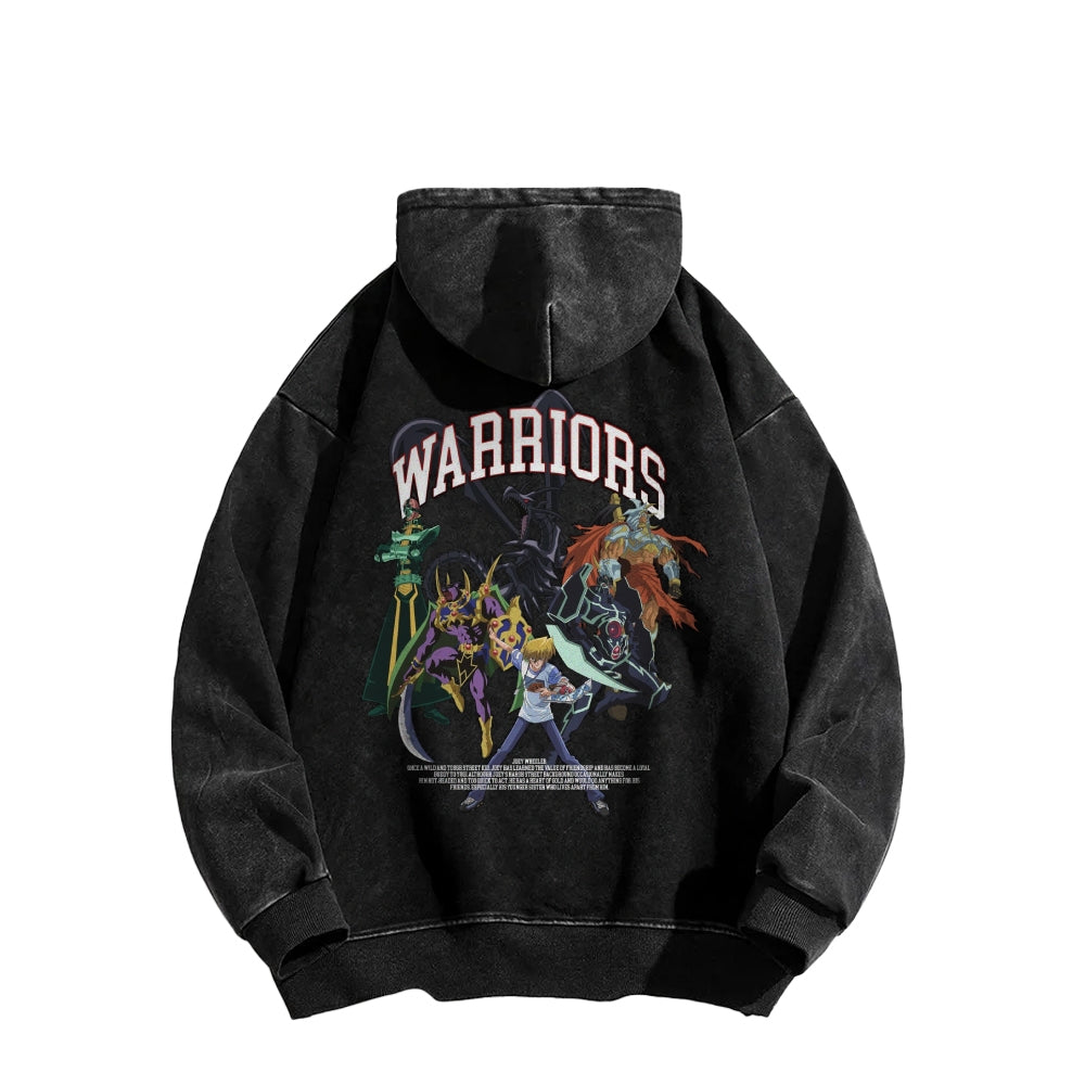 Yu-Gi-Oh! Casual Washed Hoodies Streetwear