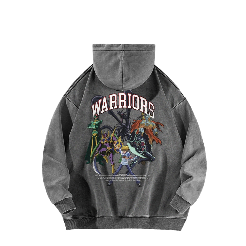 Yu-Gi-Oh! Casual Washed Hoodies Streetwear