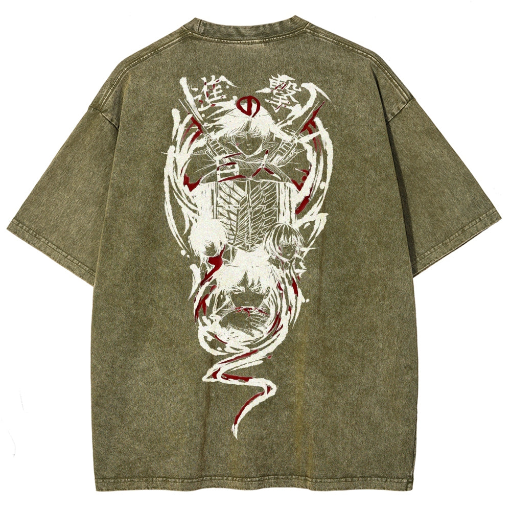 Attack On Titan Unisex Fit Washed T-Shirt 2503000034