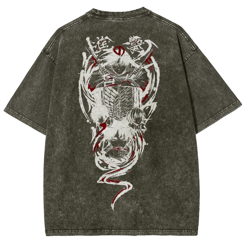 Attack On Titan Unisex Fit Washed T-Shirt 2503000034