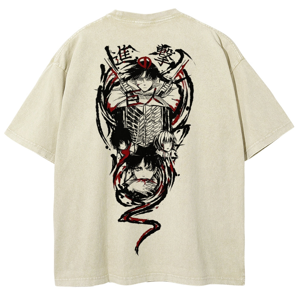 Attack On Titan Unisex Fit Washed T-Shirt 2503000034