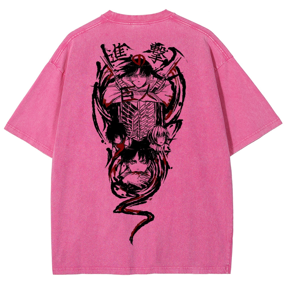 Attack On Titan Unisex Fit Washed T-Shirt 2503000034