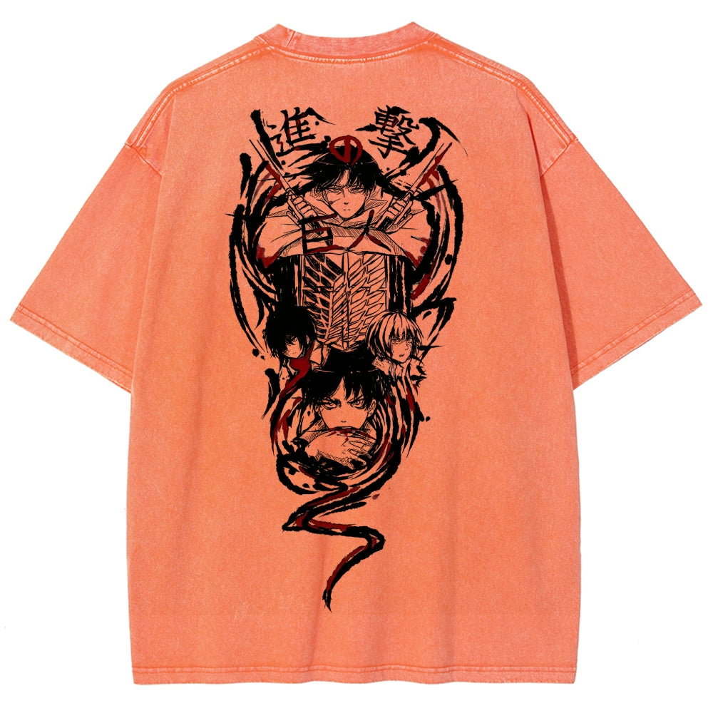 Attack On Titan Unisex Fit Washed T-Shirt 2503000034