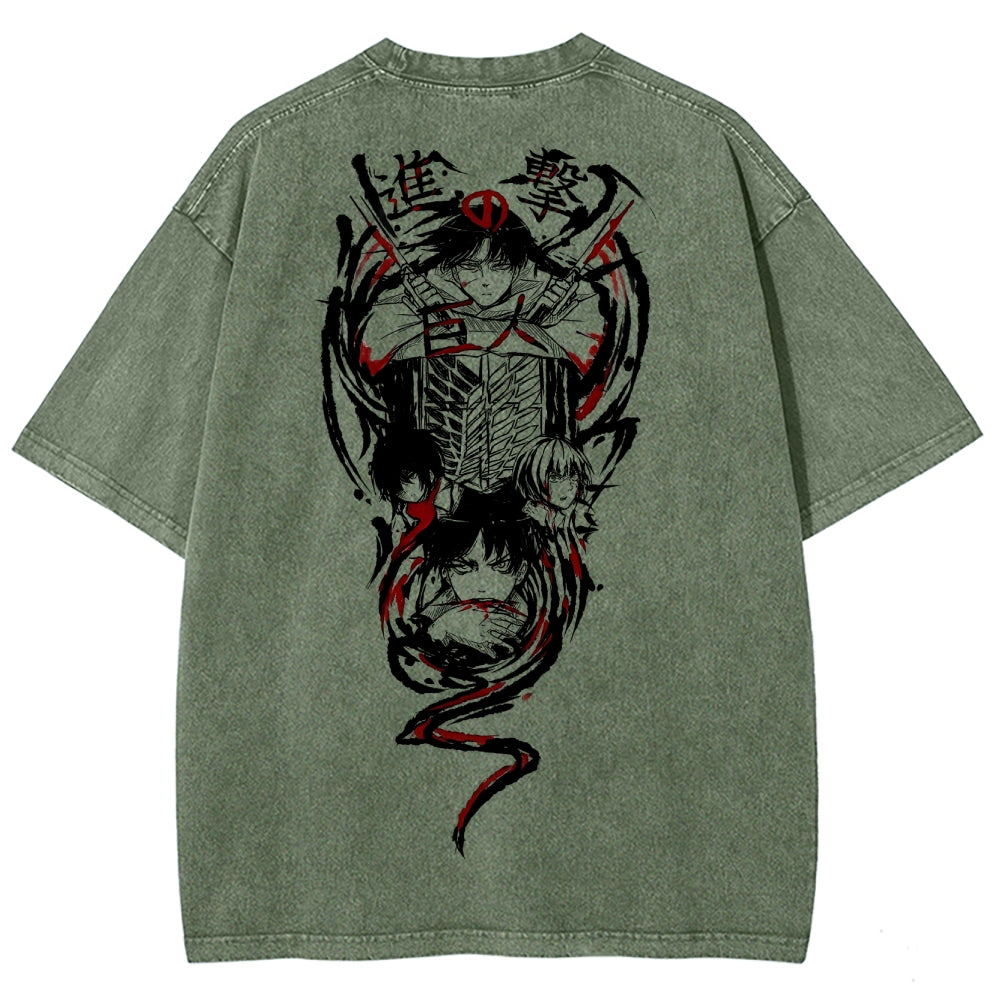 Attack On Titan Unisex Fit Washed T-Shirt 2503000034