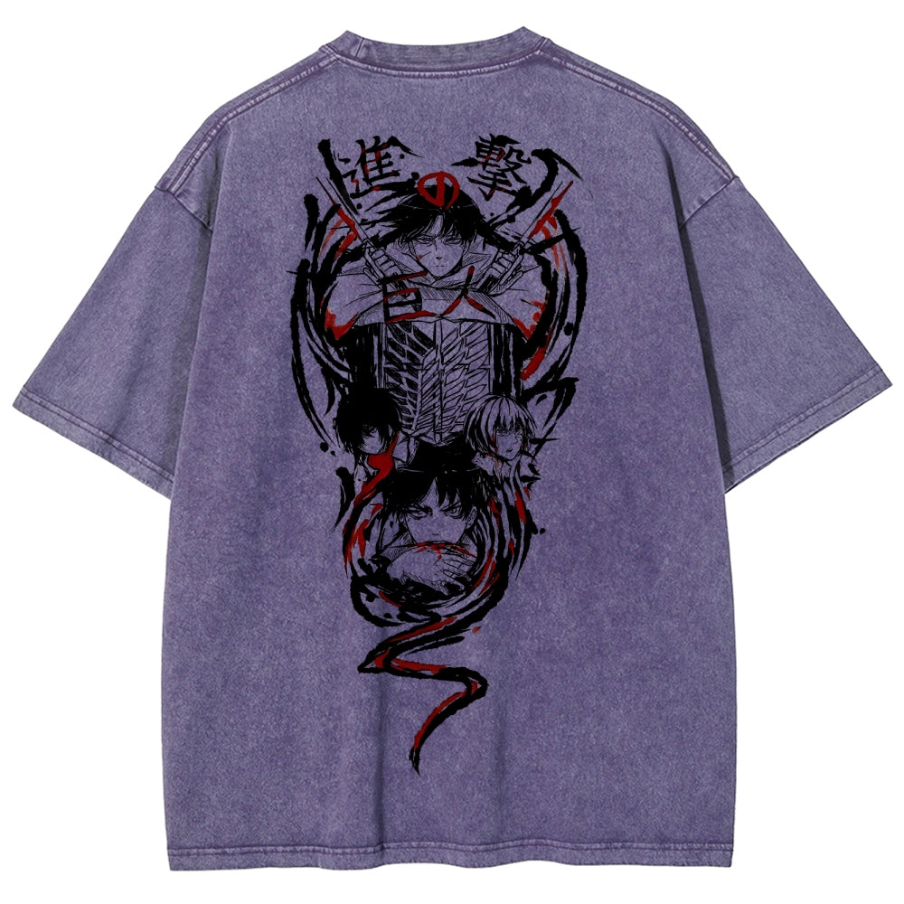 Attack On Titan Unisex Fit Washed T-Shirt 2503000034