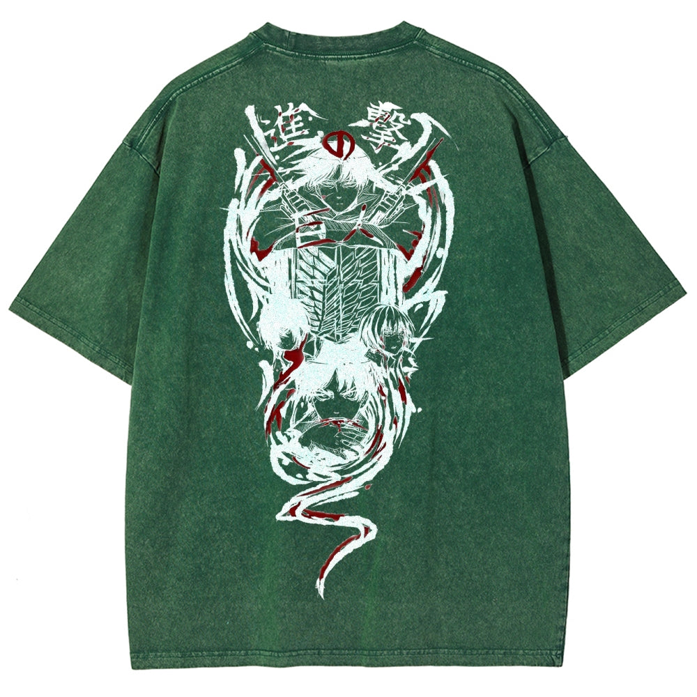 Attack On Titan Unisex Fit Washed T-Shirt 2503000034
