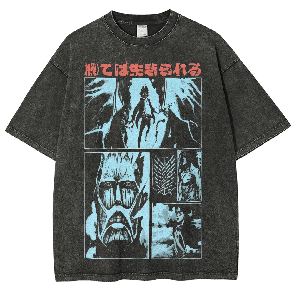 Attack On Titan Unisex Fit Washed T-Shirt 2503000036