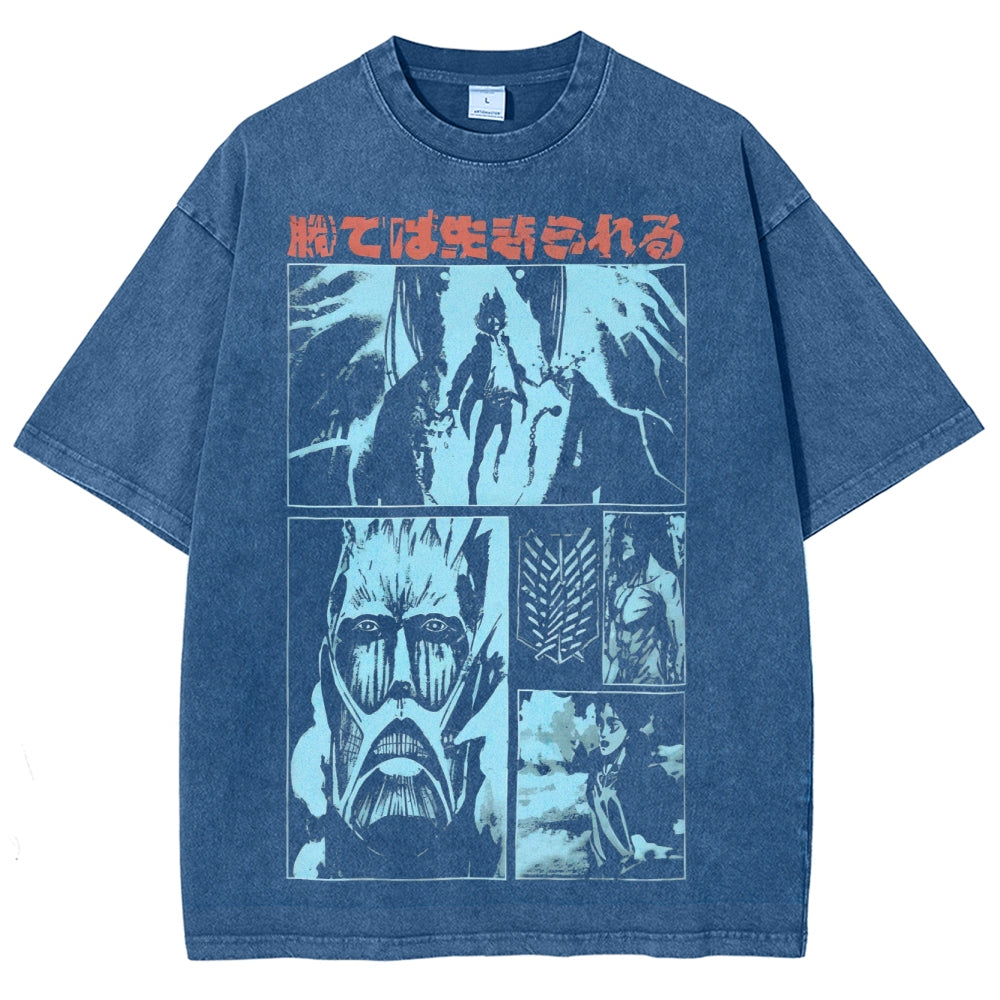 Attack On Titan Unisex Fit Washed T-Shirt 2503000036