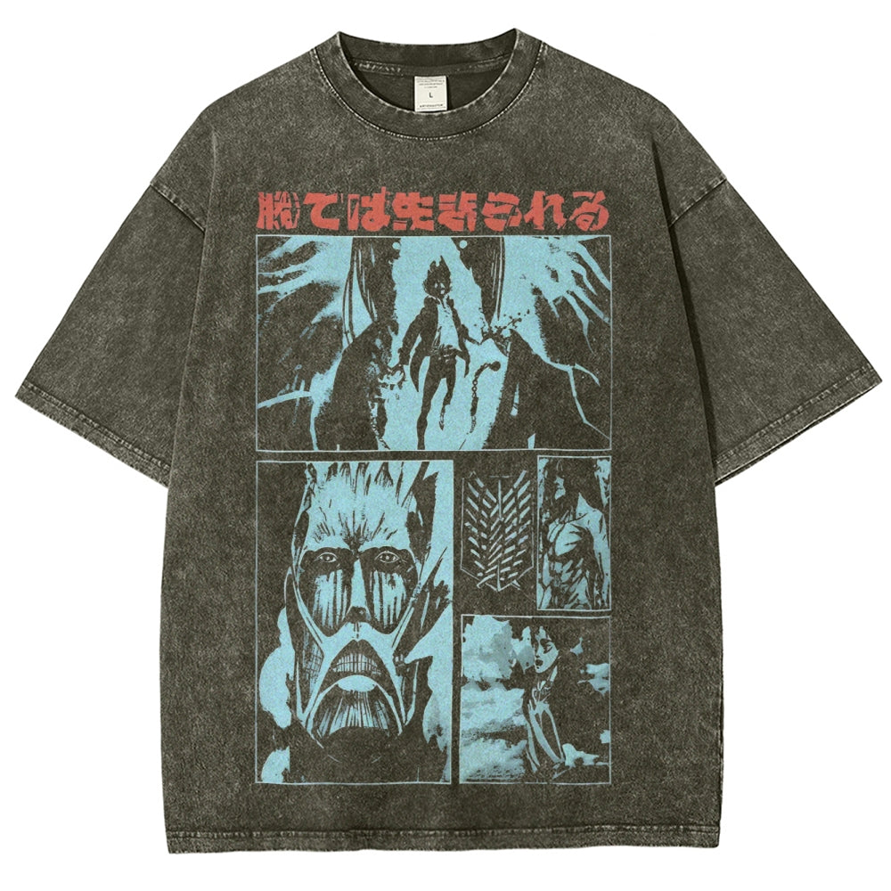 Attack On Titan Unisex Fit Washed T-Shirt 2503000036