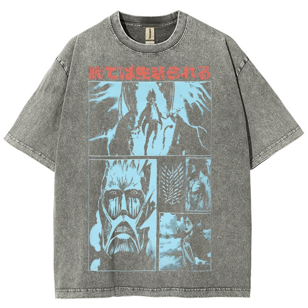 Attack On Titan Unisex Fit Washed T-Shirt 2503000036