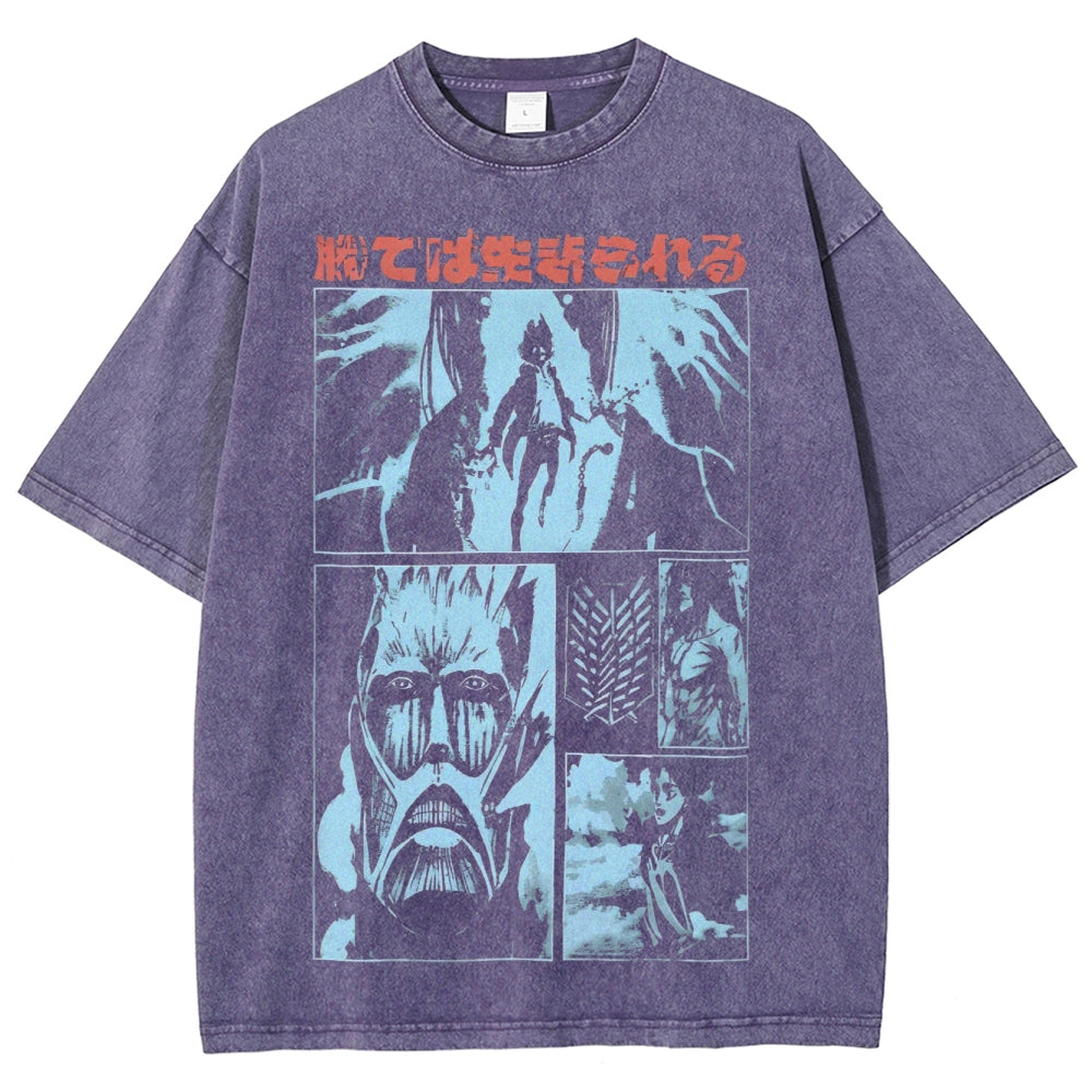 Attack On Titan Unisex Fit Washed T-Shirt 2503000036