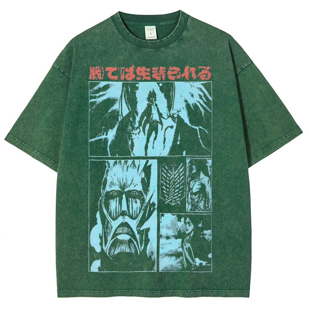 Attack On Titan Unisex Fit Washed T-Shirt 2503000036