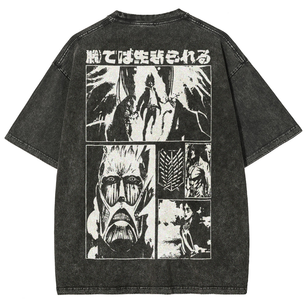 Attack On Titan Unisex Fit Washed T-Shirt 2503000037