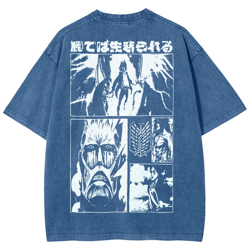 Attack On Titan Unisex Fit Washed T-Shirt 2503000037