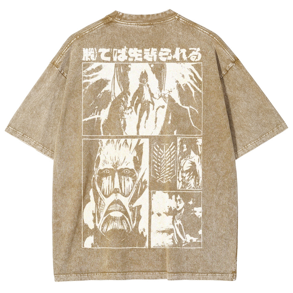 Attack On Titan Unisex Fit Washed T-Shirt 2503000037