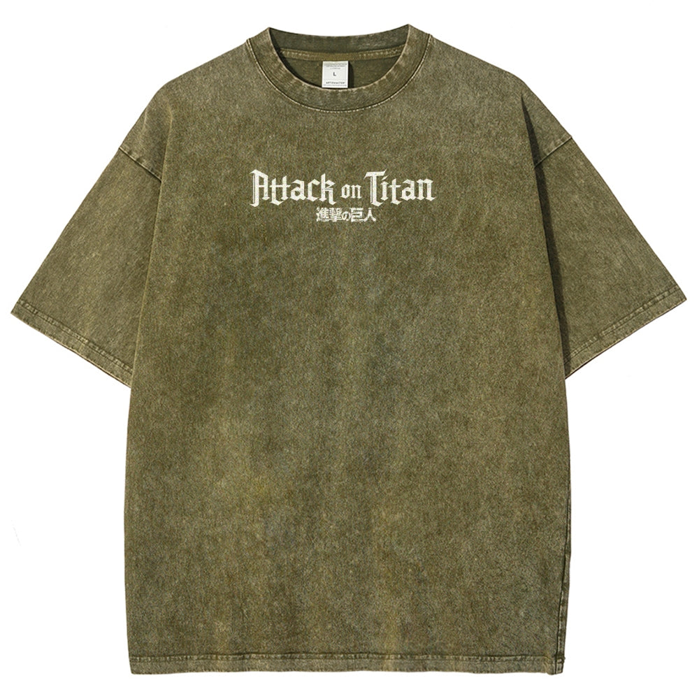 Attack On Titan Unisex Fit Washed T-Shirt 2503000037