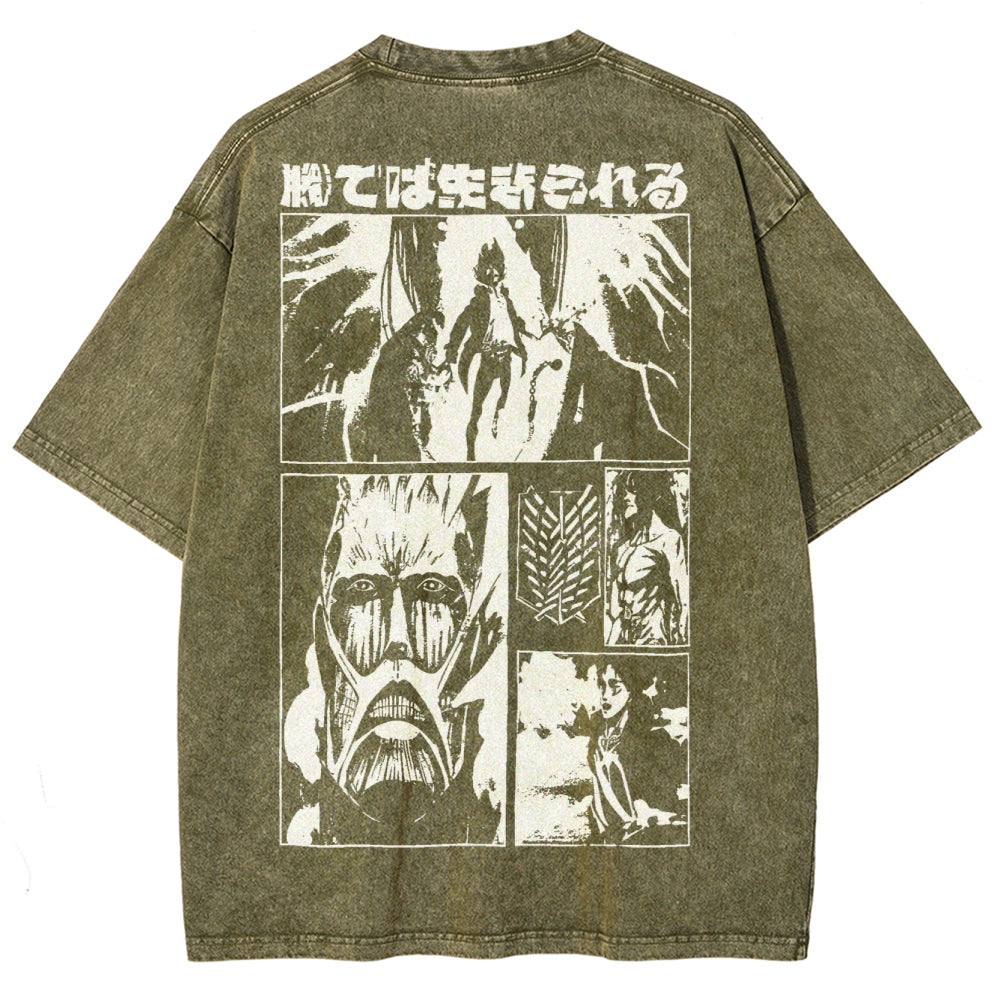 Attack On Titan Unisex Fit Washed T-Shirt 2503000037