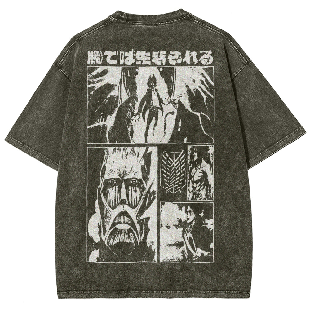 Attack On Titan Unisex Fit Washed T-Shirt 2503000037