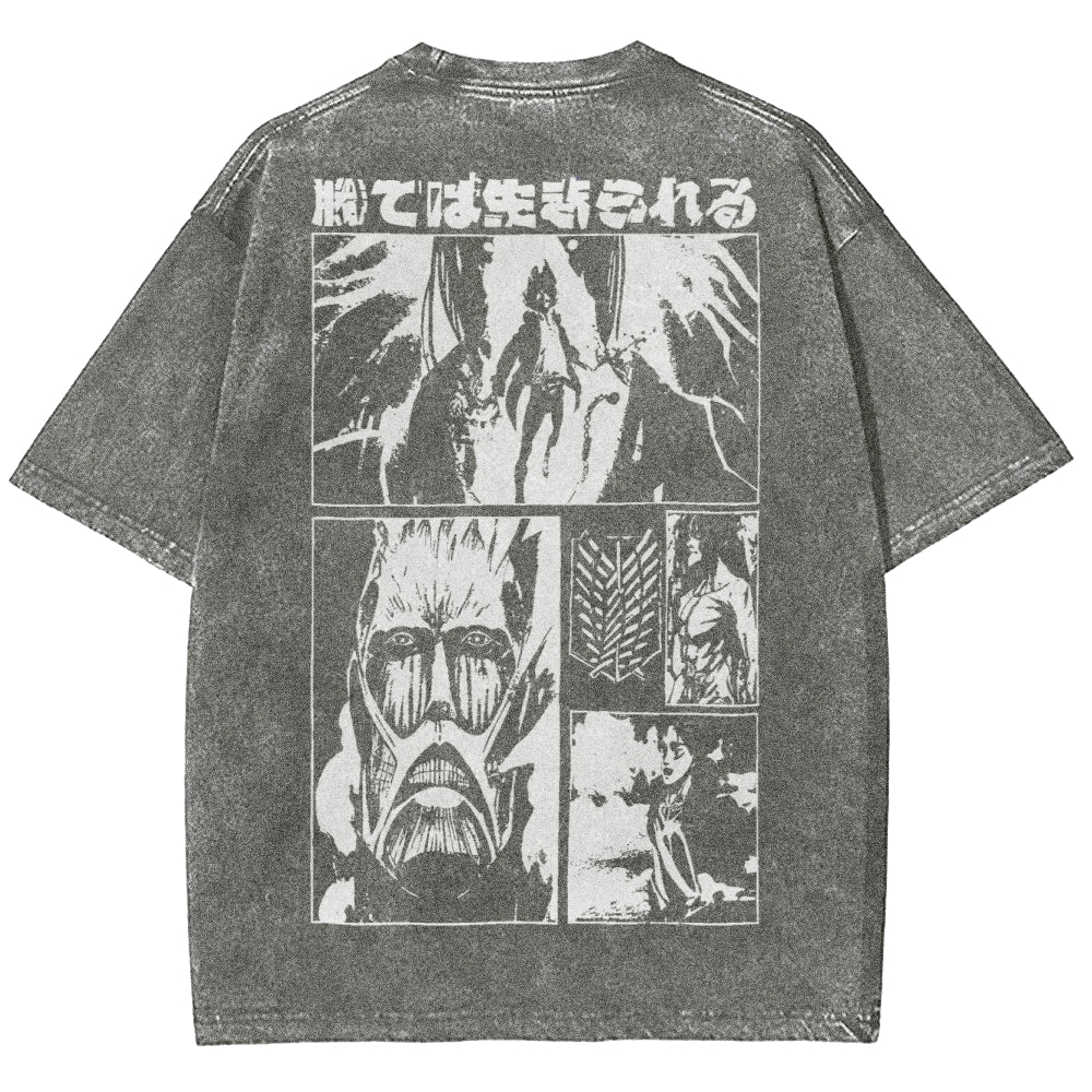 Attack On Titan Unisex Fit Washed T-Shirt 2503000037