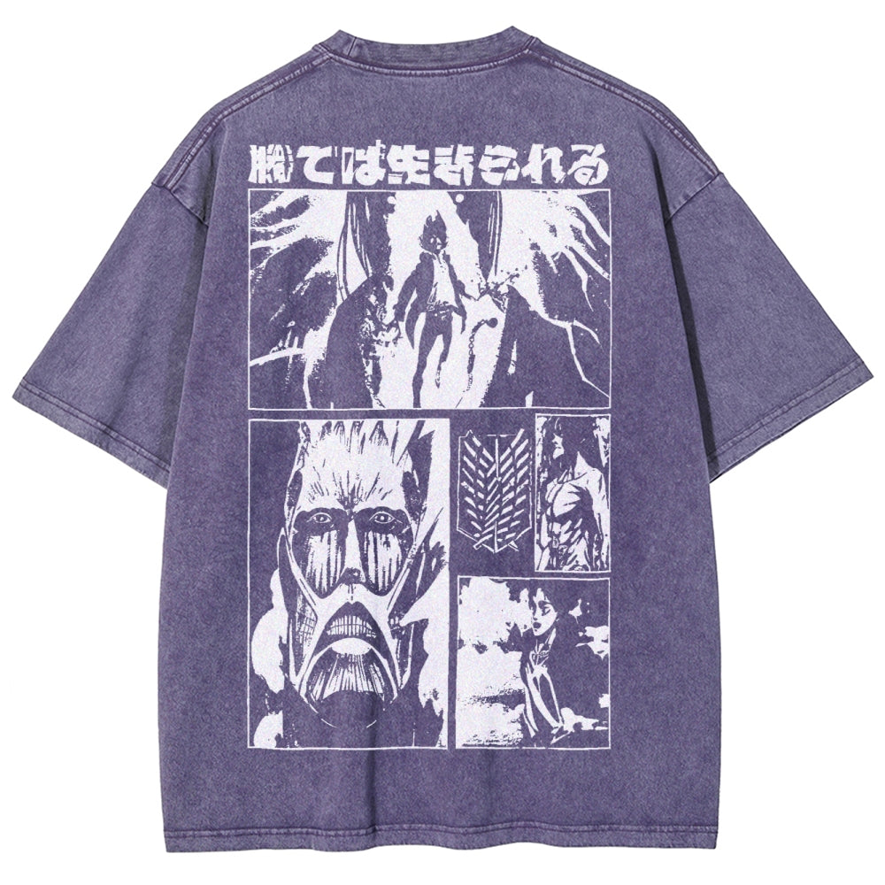 Attack On Titan Unisex Fit Washed T-Shirt 2503000037