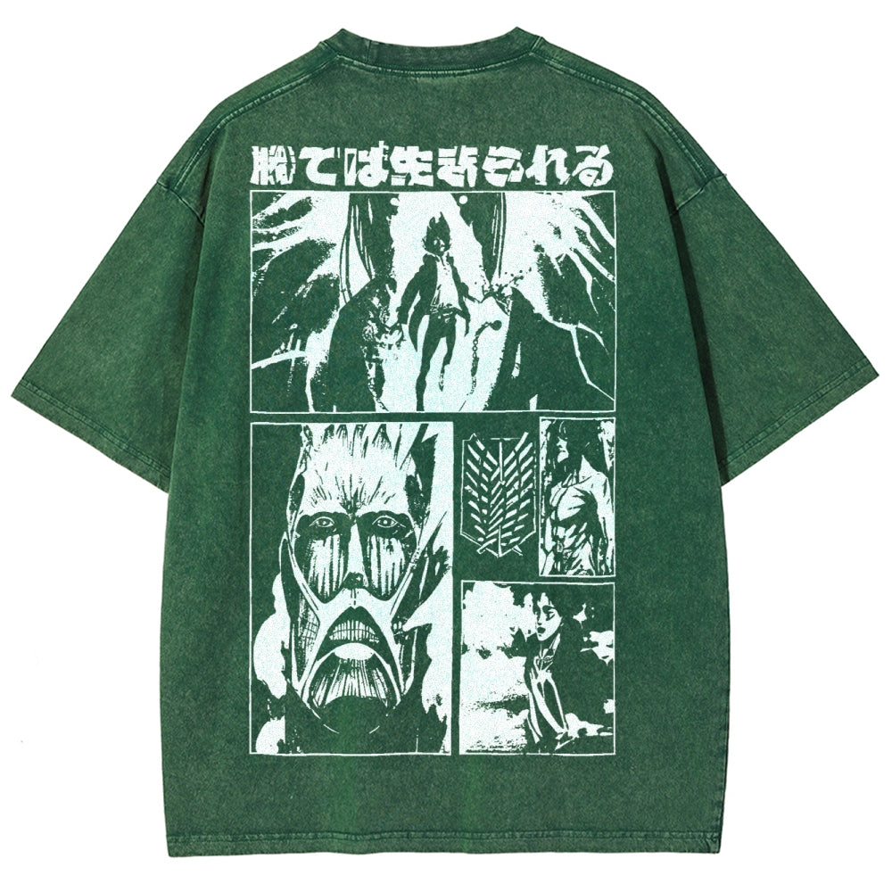 Attack On Titan Unisex Fit Washed T-Shirt 2503000037