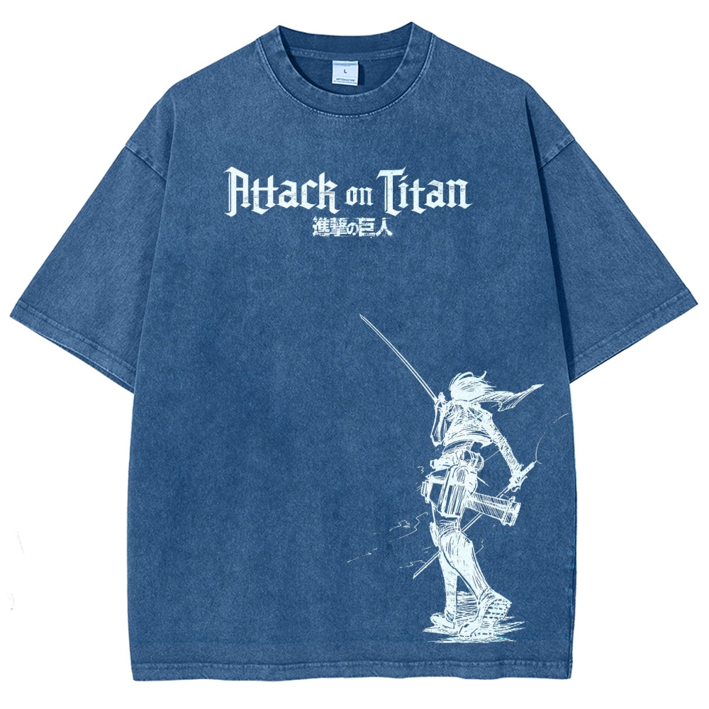 Attack On Titan Unisex Fit Washed T-Shirt 2503000039