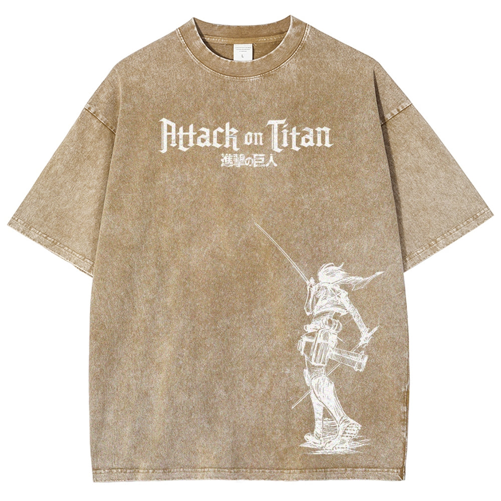 Attack On Titan Unisex Fit Washed T-Shirt 2503000039