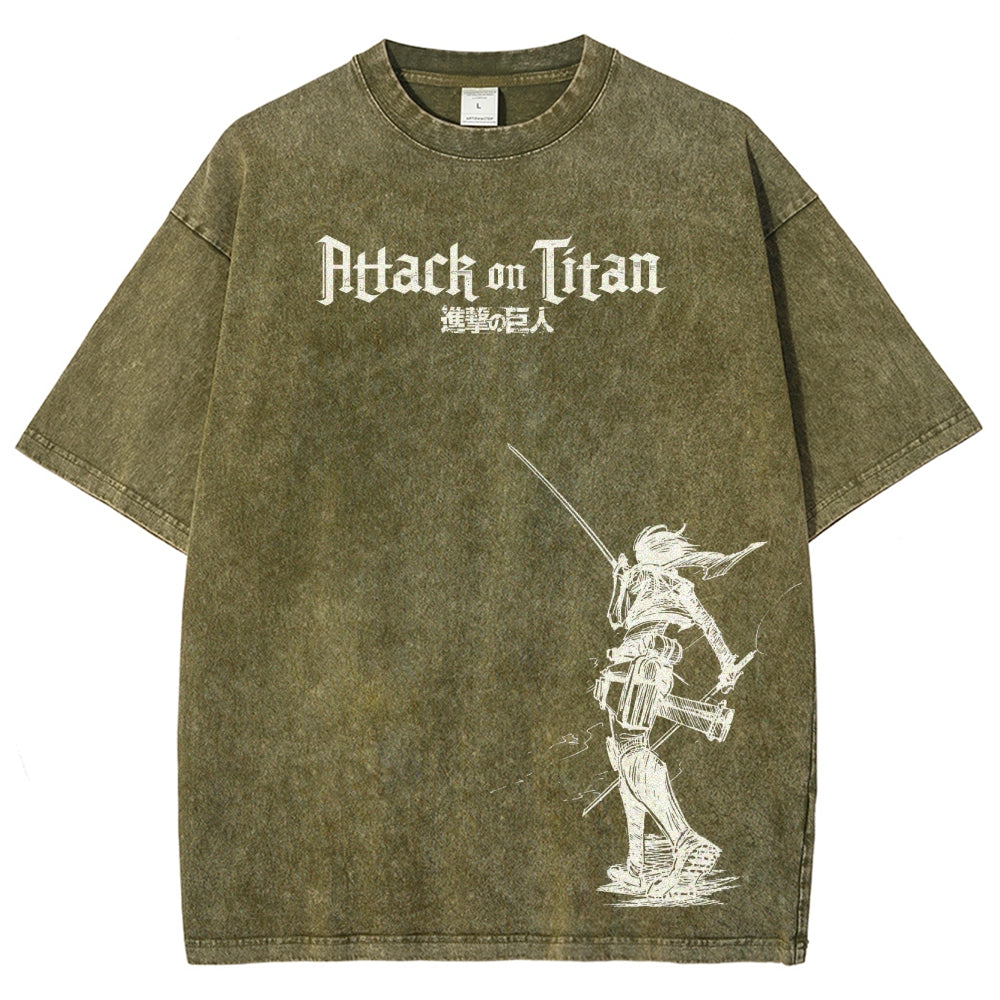 Attack On Titan Unisex Fit Washed T-Shirt 2503000039