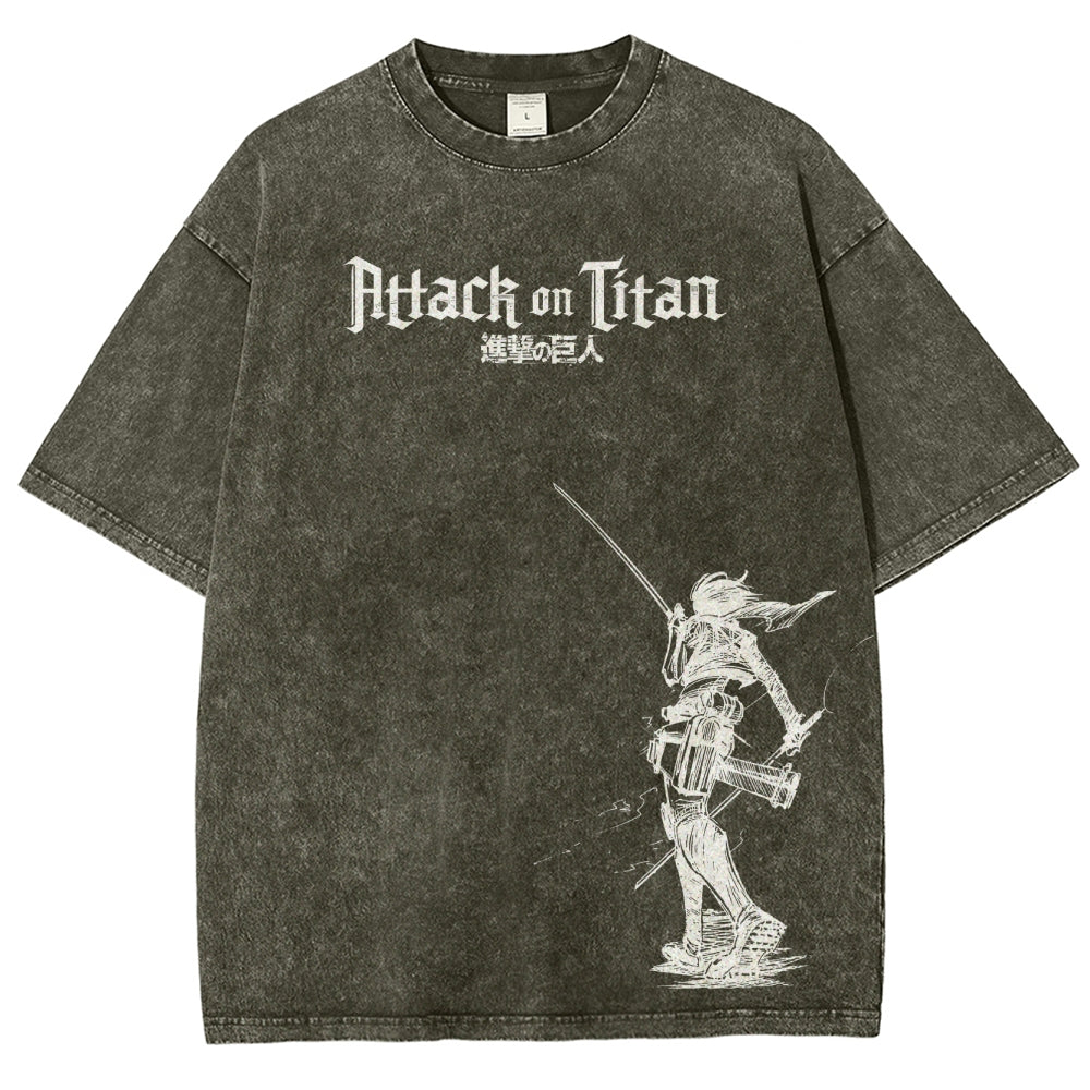 Attack On Titan Unisex Fit Washed T-Shirt 2503000039