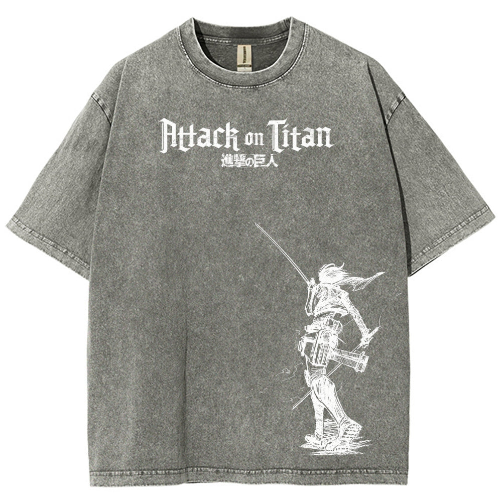 Attack On Titan Unisex Fit Washed T-Shirt 2503000039