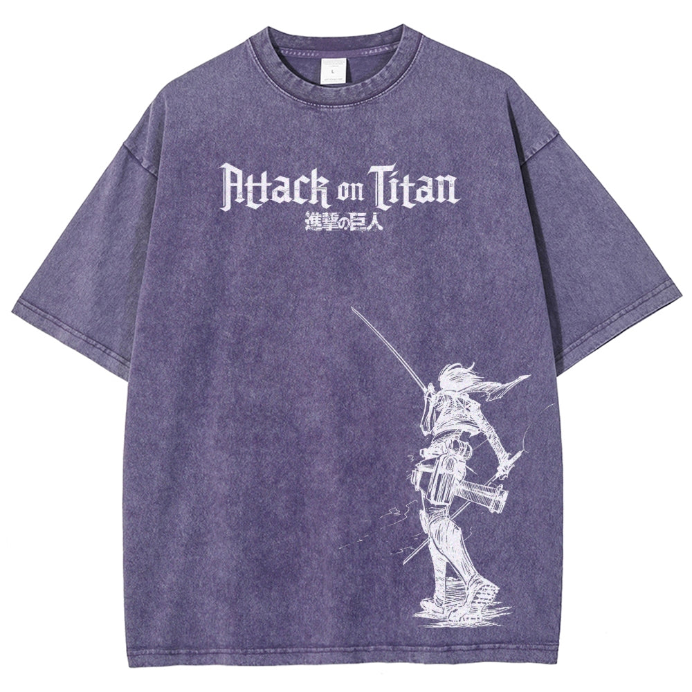 Attack On Titan Unisex Fit Washed T-Shirt 2503000039