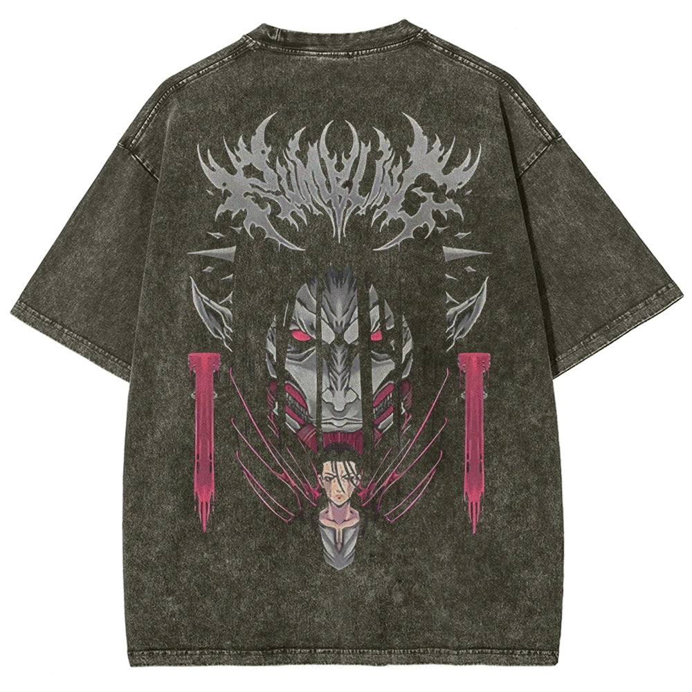 Attack On Titan Unisex Fit Washed T-Shirt 2503000041