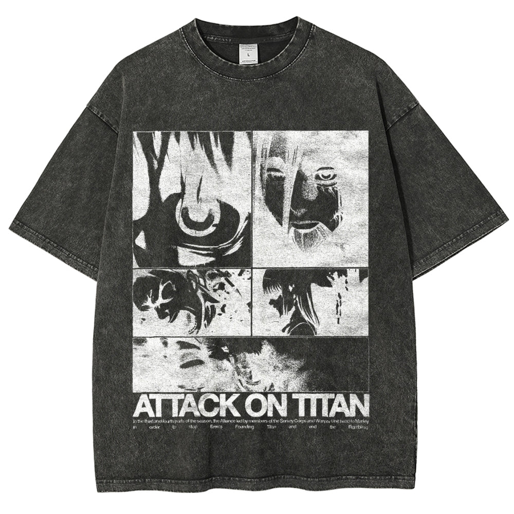 Attack On Titan Unisex Fit Washed T-Shirt 2503000046
