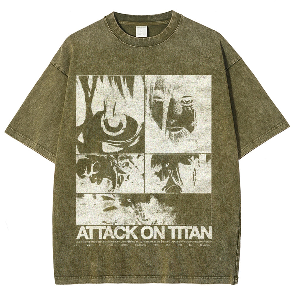 Attack On Titan Unisex Fit Washed T-Shirt 2503000046