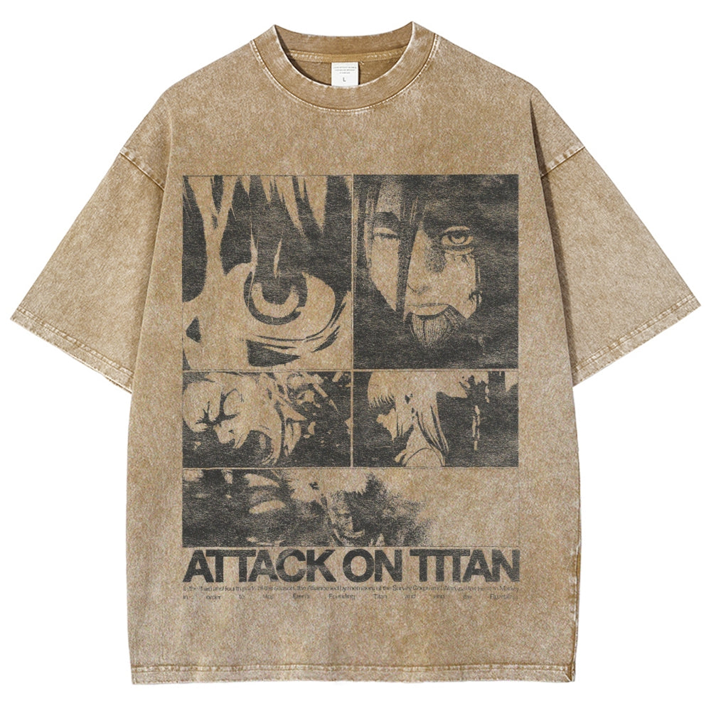 Attack On Titan Unisex Fit Washed T-Shirt 2503000046