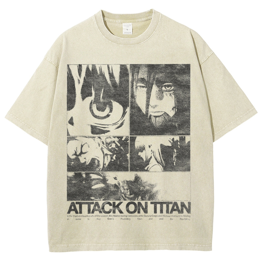 Attack On Titan Unisex Fit Washed T-Shirt 2503000046