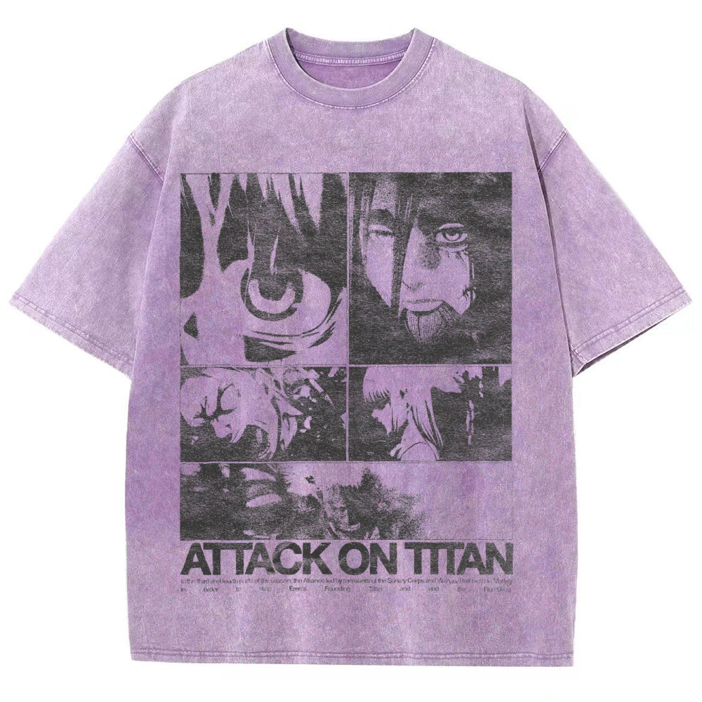 Attack On Titan Unisex Fit Washed T-Shirt 2503000046