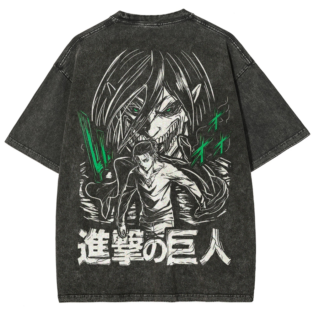 Attack On Titan Unisex Fit Washed T-Shirt 2503000064