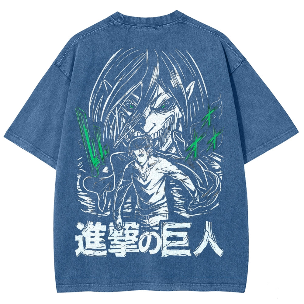 Attack On Titan Unisex Fit Washed T-Shirt 2503000064
