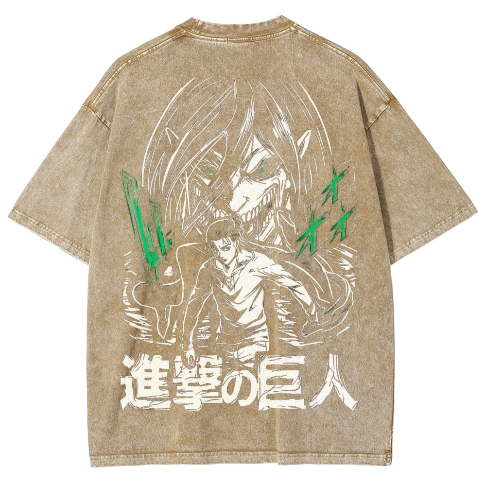 Attack On Titan Unisex Fit Washed T-Shirt 2503000064