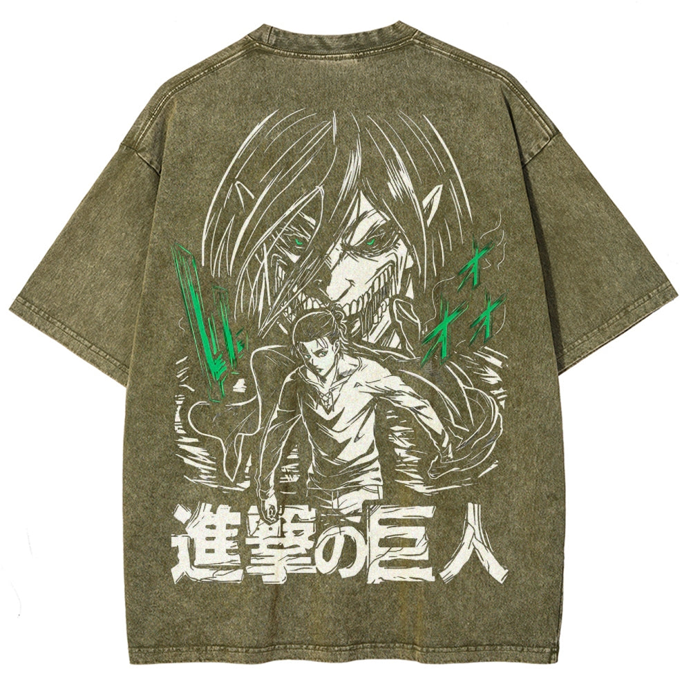 Attack On Titan Unisex Fit Washed T-Shirt 2503000064