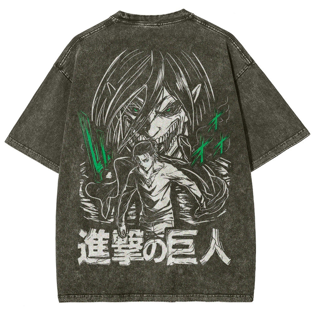 Attack On Titan Unisex Fit Washed T-Shirt 2503000064