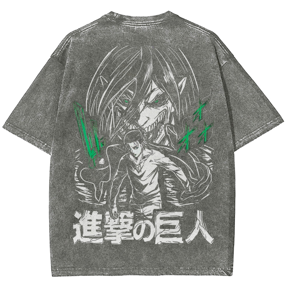 Attack On Titan Unisex Fit Washed T-Shirt 2503000064
