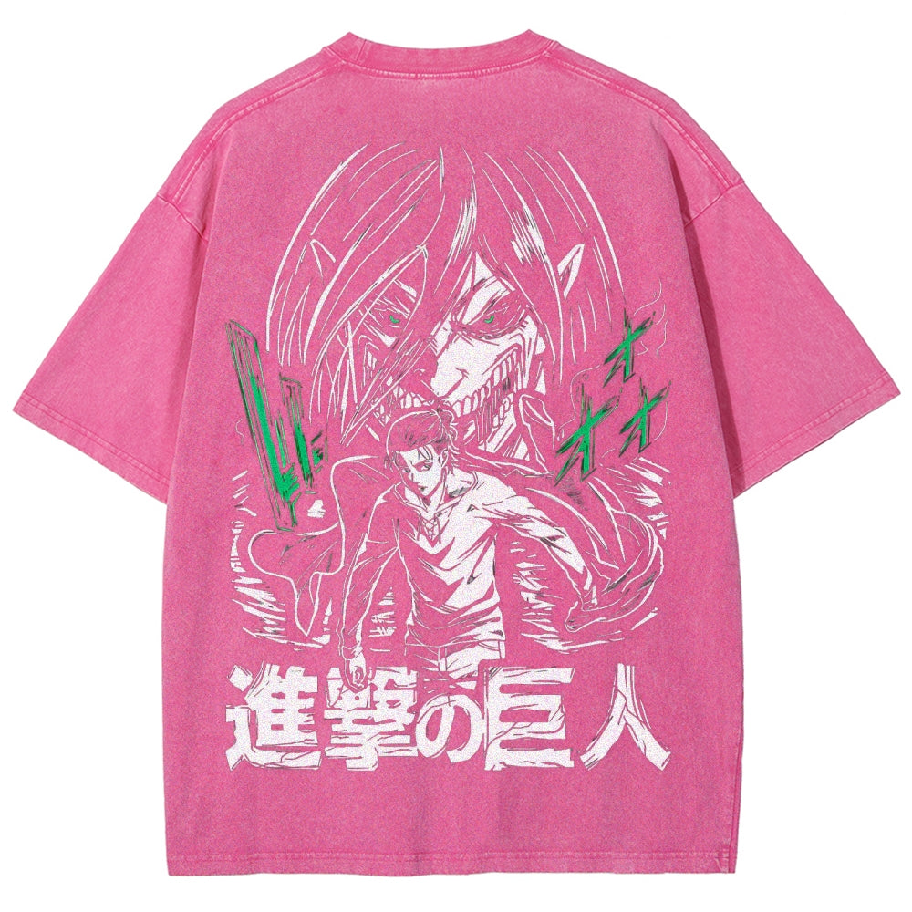Attack On Titan Unisex Fit Washed T-Shirt 2503000064