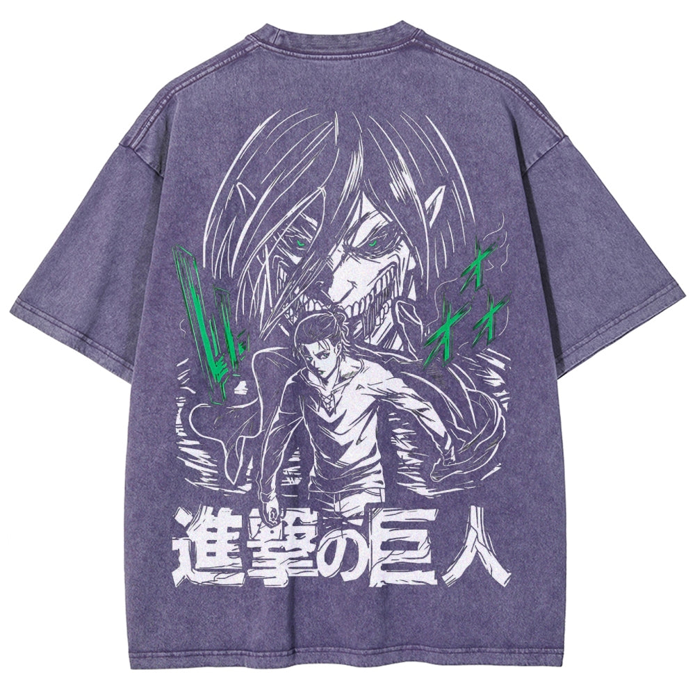Attack On Titan Unisex Fit Washed T-Shirt 2503000064
